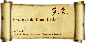 Francsek Kamilló névjegykártya
